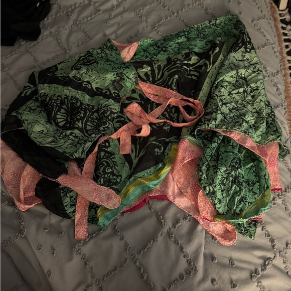 Floral Green and Pink Women's Skirt - Picture 1 of 1